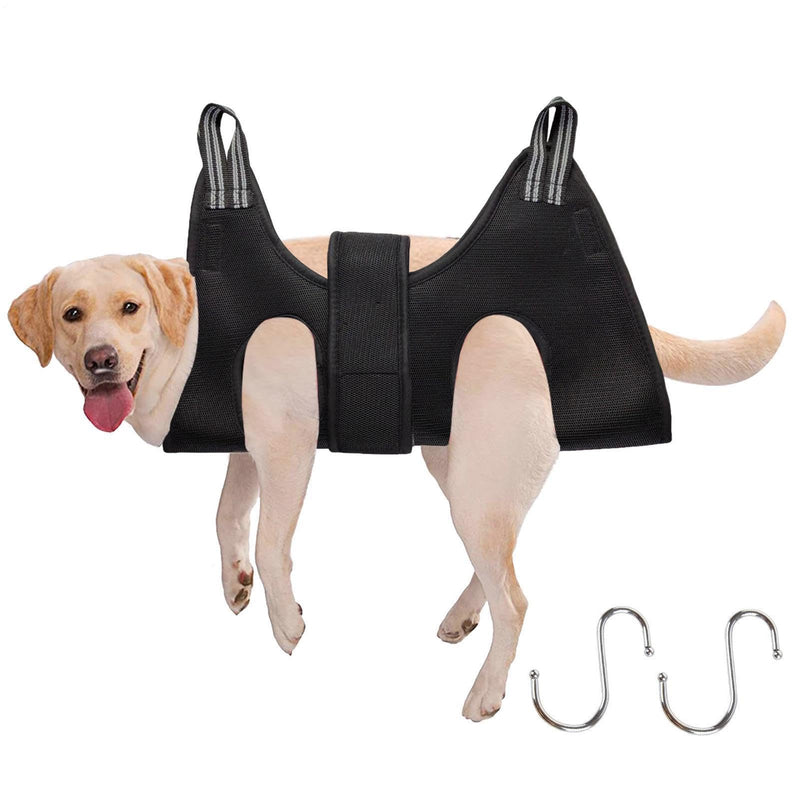 Cat owners for grooming | Dog and cat nail scissors sling restraint bag, no scratching - hanging mat loop for bathing, nail trimming, nail cutting, examination L Black