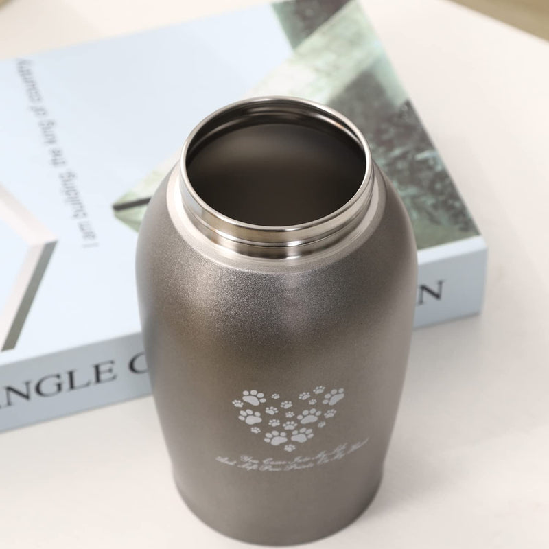 Youdear Memorials Stainless Steel Pet Urns,Premium Urns for Dog and Cat Ashes,Suitable Size Urns for Pet Ashes (Medium, Grey) Medium Gray - PawsPlanet Australia