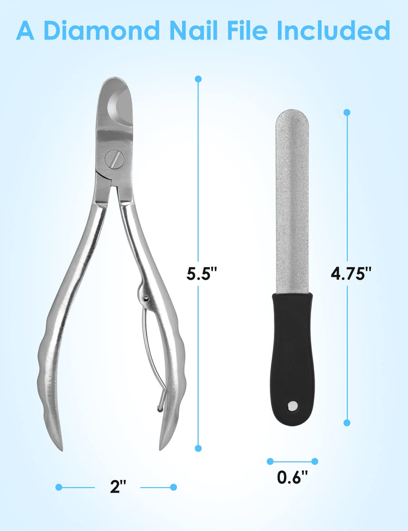 Gobeigo Dog Nail Clippers with Nail File, Professional Heavy Duty Dog Nail Trimmer, Full Martensite Steel Razor Sharp Blade Best for Large Dogs/Thick Toenail Pets/Old Cat, Ergonomic Non-Slip Handles - PawsPlanet Australia