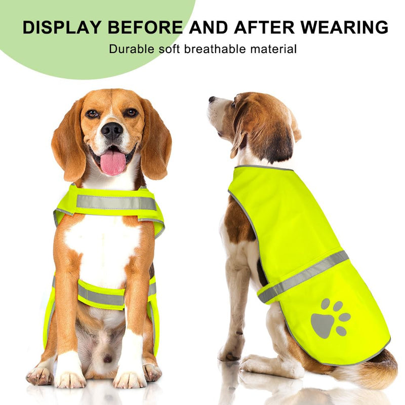 HIGO Reflective Dog Hunting Vest - Adjustable Fluorescent Dog Safety Vest, High Visible Dog Jacket for Outdoor Walking, Jogging or Training (Green, Small) Green