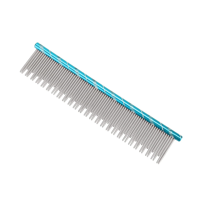 Zerodis Pet Hair Removal Comb, Reusable Stainless Steel, Blue, Cat Grooming, Thick Hair, 16 x 3.3cm/6.3 x 1.3in
