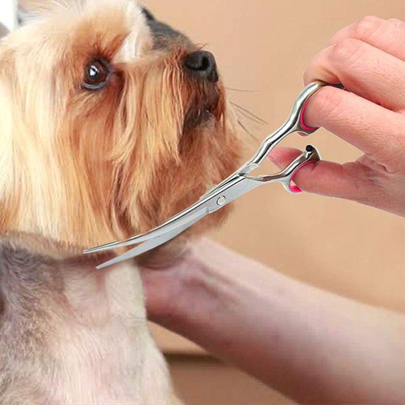 DONGKER 6 inch Stainless Steel Pet Grooming Scissors, Down Curved, Ambidextrous, Classic Style