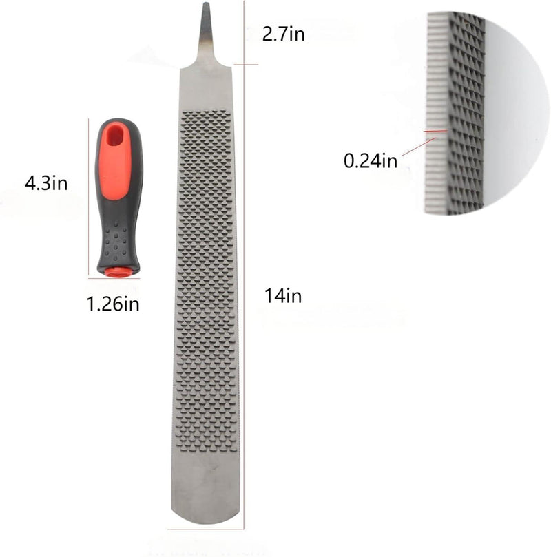 14 Inch Hoof Rasp, Horseshoe File with Rubber Handle, Carbon Steel Farrier File Tool, Suitable for Horse/Goat/Cow/Donkey/Animal Hooves - PawsPlanet Australia