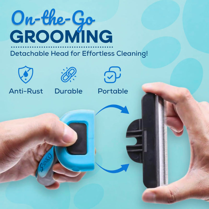 Sinko Deshedding Dog Brush -Professional Dog Deshedding Brush, Dog Brush for Shedding, Pet Deshedding Tool, Cat Deshedding Brush, Fur Deshedding Brush, Pet Hair Remover for Cats and Dogs (Blue) Blue - PawsPlanet Australia