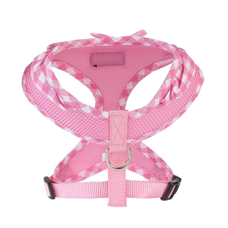SuperBuddy Upgraded Soft Mesh Dog Harness, Super Breathable Lightweight Pet Harnesses for Puppy Dogs Outdoor Walking, Pink Dog Harness -Small S (Neck Girth 9.8"; Chest Girth:12”-18“) Adorable Pink