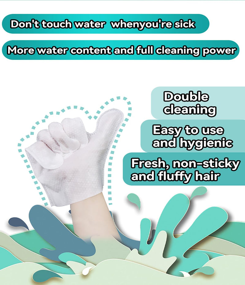 AQUASAFE Pet Bath & Cleaning Gloves for Allergy Prevention & Deodorizing | Thick, Moisturizing Wipes with Aloe & Vitamin E | No Rinse Needed for Daily Care, Travel, Grooming (6PCS) 6PCS - PawsPlanet Australia