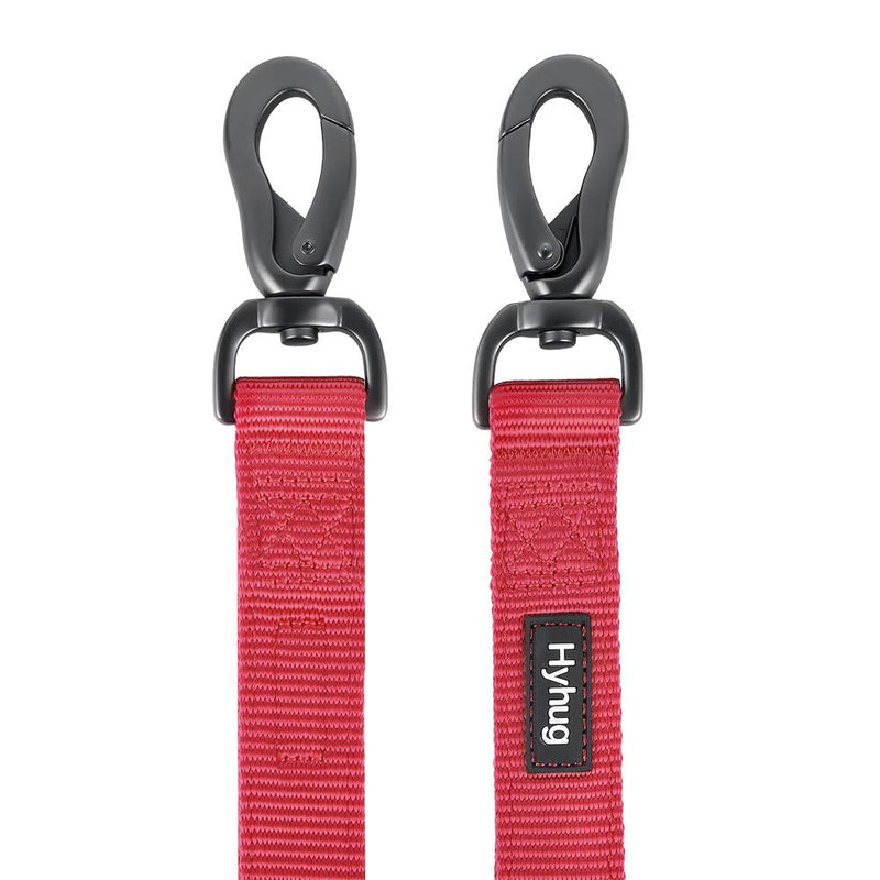 Hyhug Pets Premium Upgraded Durable Nylon 18 Inch Short Leash with Comfort Padded Neoprene Lined Handle for Medium Large Giant Dogs Daily Walking and Professional Training Lead. Red - PawsPlanet Australia