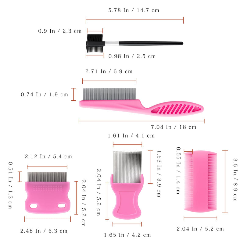 Flea & Lice Combs for Pets – Fine-Tooth Stainless Steel Grooming Set, Dematting Tools for Dogs and Cats – 5 Pack