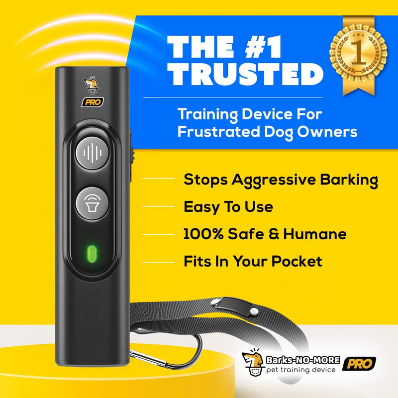 Pro Dog Bark Deterrent and Training Device - Stop Barking Without Hurting Your Pet - Rechargeable Ultrasonic Dog Bark Trainer - Just Point and Press, Black