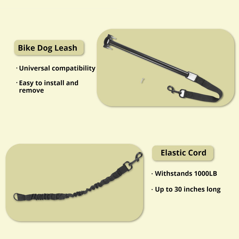 Dog Bike Leash, Dog Hands Leash for Bike Riding, Retractable Attachment for Pet, Quick Install and Remove - PawsPlanet Australia