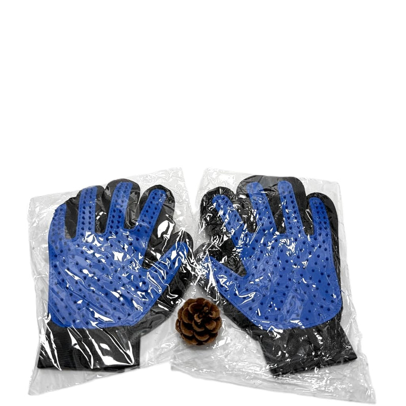 Pet Grooming Glove(1 Pair), Blue and Black, Deshedding Brush Mitt for Dogs and Cats - PawsPlanet Australia