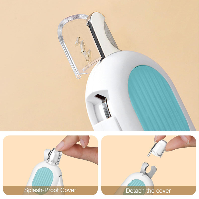 Odoland Cat Nail Clipper with LED Light and Nail File, Dog Claw Trimmer with Bright Light to Avoid Excessive Cutting - Pet Grooming Tool for Tiny Dog Cat Kitten Bunny Rabbit Blue - PawsPlanet Australia