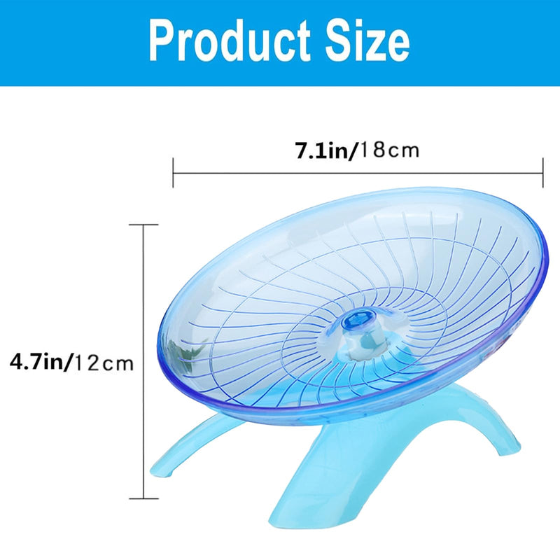 Silent Running Wheel for Small Animals, 12 Inch Flying Saucer Design, Exercise Wheel for Hamsters, Guinea Pigs, Hedgehogs, Blue - PawsPlanet Australia