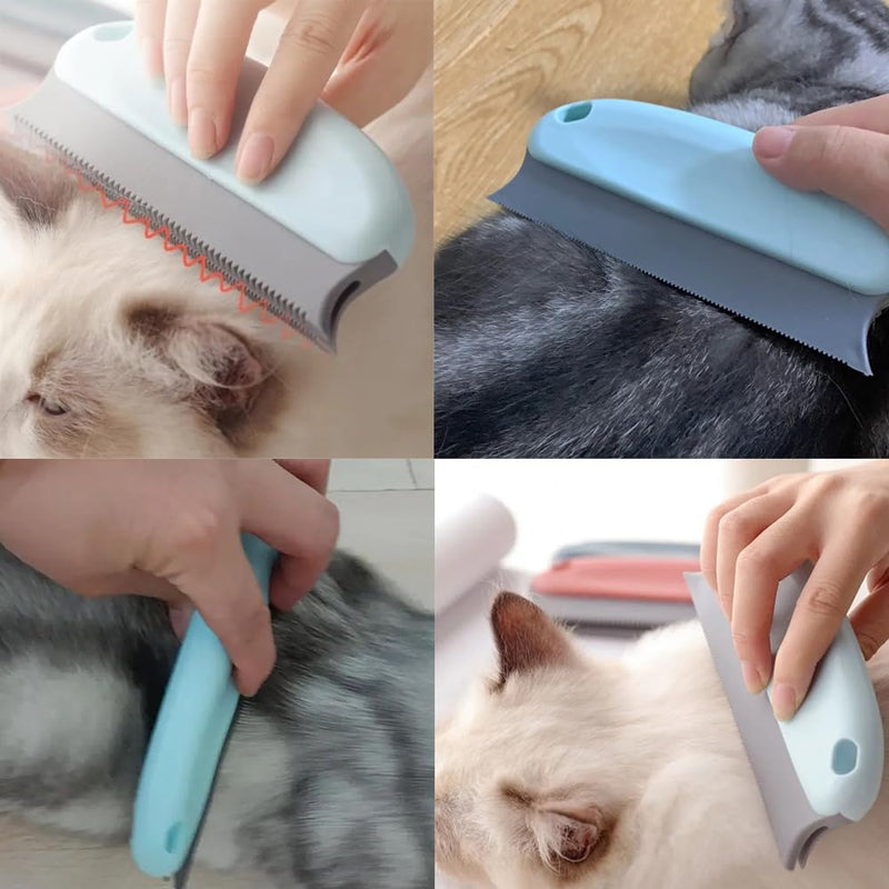 2 Pack Pet Hair Remover Fuzz Lint Removal Tool Loose Fur Scraper Brush Grooming Comb Cleaner for Cat Dog Rabbit Kitten Sofa Bed Carpet Rake Rug Fabric Couch Furniture Car Interiors - PawsPlanet Australia