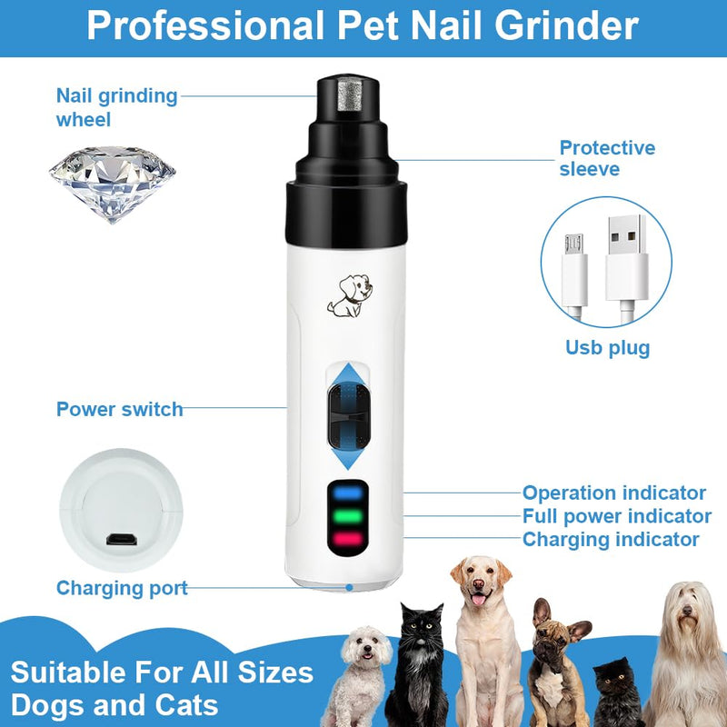 Silent Groom Pro Nail Grinder, 2025 New Dog Nail Trimmer, USB Rechargeable Pet Nail Grinder, Dog Nail Trimmers, Pet Paws Grooming Smoothing Tool - PawsPlanet Australia