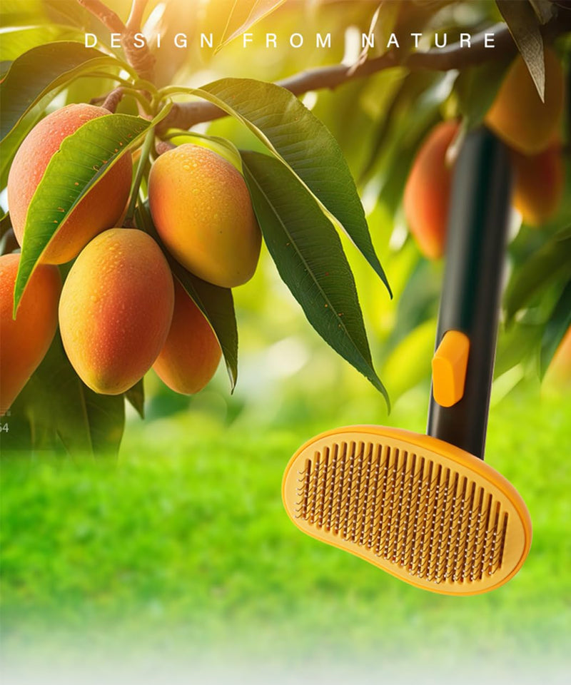 Self-Cleaning Dog & Cat Slicker Brush, Skin Friendly Deshedding Grooming Tool for Long or Short Haired Dogs Cats Rabbits, Dog Shedding Brush with Release Button - Mango Dark Mangop - PawsPlanet Australia