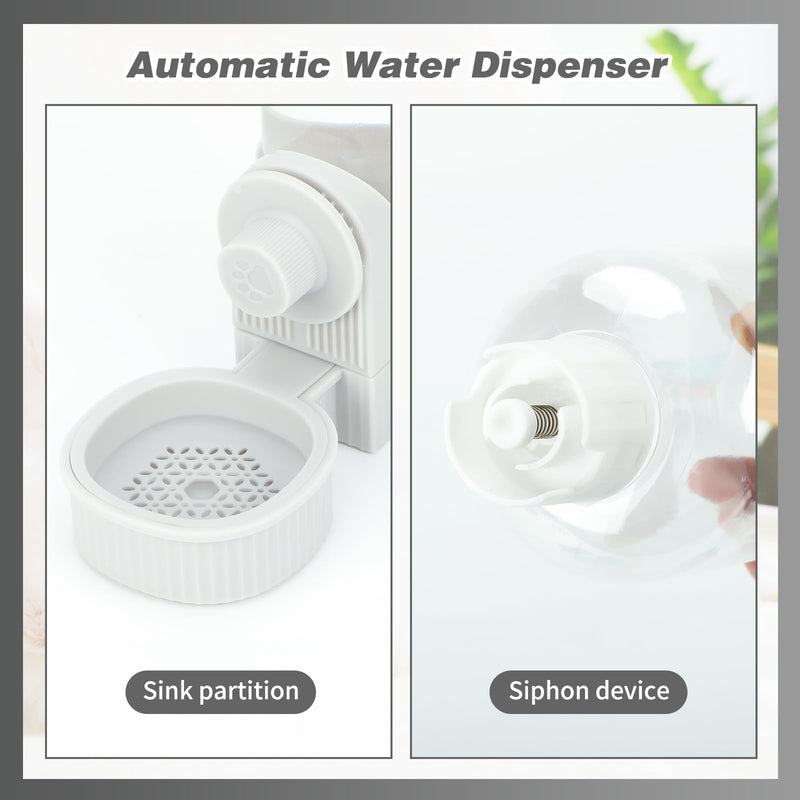 YUEPET Rabbit Food Water Dispenser, Large Capacity Bunny Feeder for Cages Automatic Rabbit Water Dispenser Suitable for Rabbits Ferrets Guinea Pigs Small Animals(Grey) Grey - PawsPlanet Australia