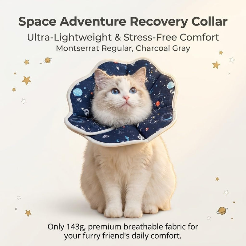 Soft, waterproof neck brace for cats and dogs to prevent licking after surgery, adjustable alternative to cat collars and cones (Size L)