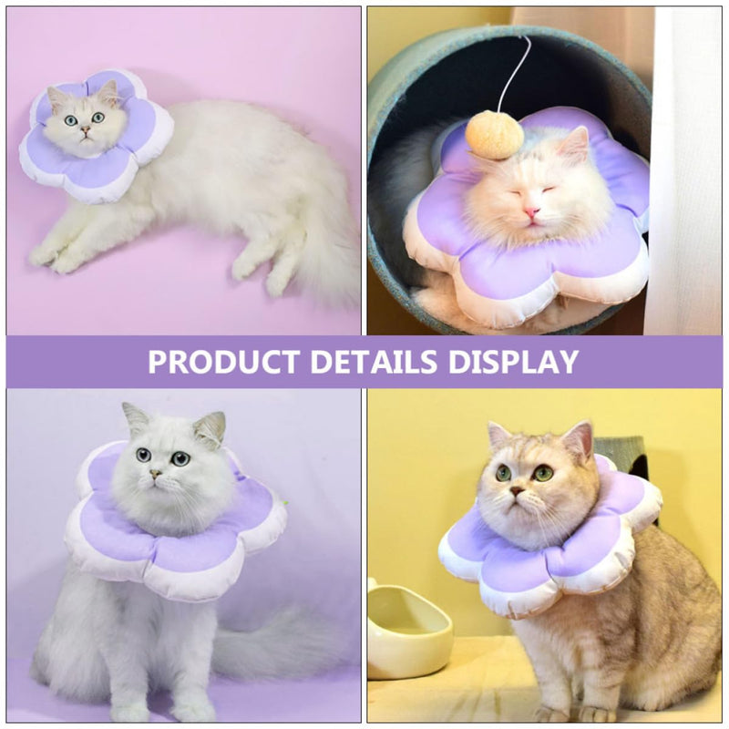OUNONA 1pc Soft Waterproof Cat Neck Collar with Floral Pattern Adjustable Protective Collar for Wound Healing and Scratch Prevention Practical Recovery Aid for Small Dogs