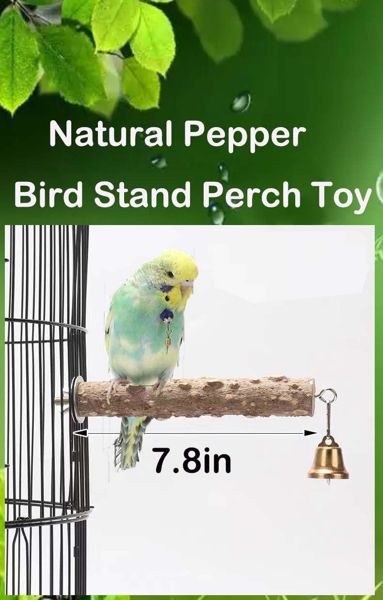 Natural Bird Perch Stand with Suction Cup for Window Mirror Car Shower Travel Bath Wood Training Perch for Small Medium Large Parrot Parakeet Cockatiel Concure Budgie Macaw Finch Lovebirds T Shape - PawsPlanet Australia