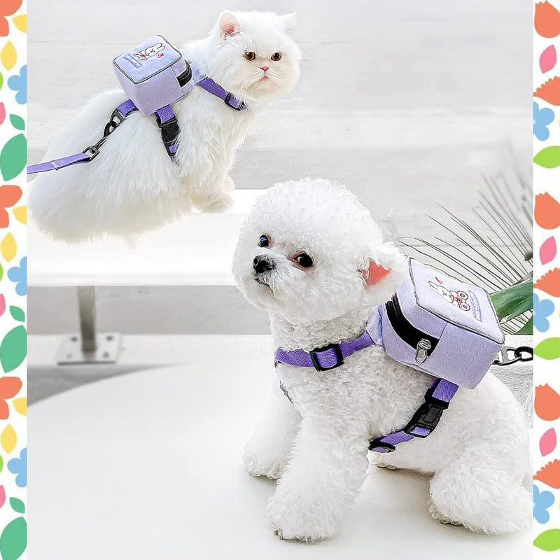 Dog Backpack Harness, Dog Cute Plush Backpack with Pocket,Cartoon Backpack for Dog to Wear for Travel Camping Hiking, Adjustable Dog Harness Vest with D-Ring for Cats Small Medium Dogs Small size for 3.3-7.7lb pets Rabbit - PawsPlanet Australia