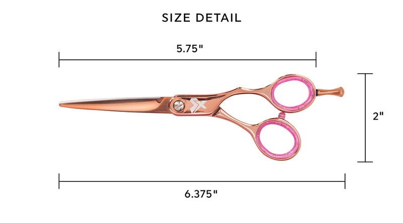 Cricket Shear Xpressions 5.75" Professional Hair Cutting Scissors - Barber Scissors, Japanese Stainless Steel, Comfort Silencer, Ideal for Stylists and Home Use, Hey Rosie - Rose Gold - PawsPlanet Australia