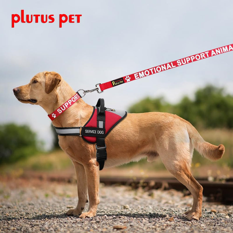Plutus Pet Support Animal Collar,Printed in Large Letters on Nylon Webbing,Prevents Accidents by Warning Others of Your Dog in Advance,Two Colors,Four Sizes,Neck 8-12 inch,Extra Small,Red RED-ESA XS (8"-12")×5/8"