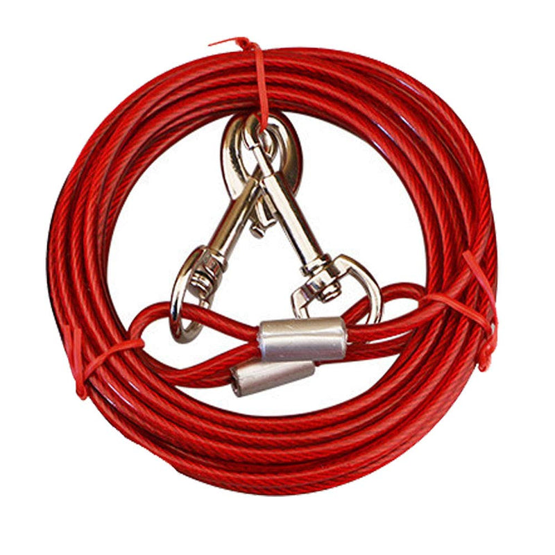 Love Dream Dog Tie Out Cable for Dogs Up to 125 Pounds, Super Heavy and Bite Resistant, 10ft 16ft 32ft Length Available Dog Lead Line for Yard, Camping, Park, Outside 125lbs 16ft Red - PawsPlanet Australia
