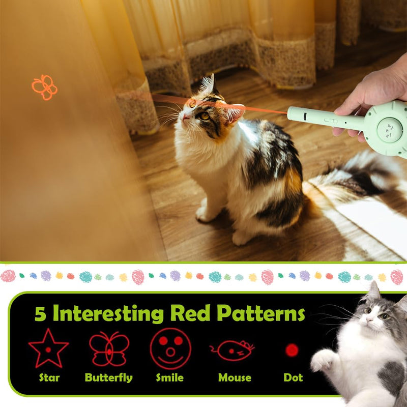 Cat Brush Toy，5-in-1 Interactive Cat Toys Retractable Cat-Teasing Wand，Pet Grooming Self Cleaning Brush， Light Up Cat Toy with Five Light Patterns - PawsPlanet Australia
