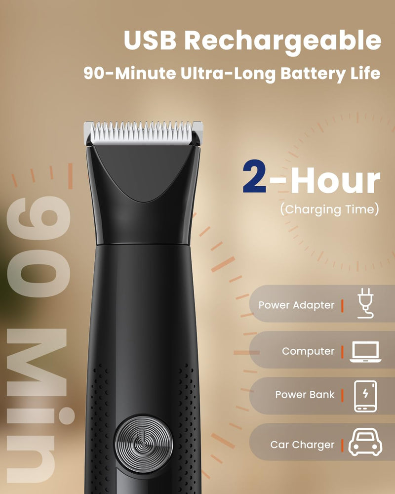 4-in-1 Dog Grooming Kit & Nail Grinder, Safe Cat Clippers Dog Paw Trimmer Shaver, Silent Rechargeable Pet Clippers for Dogs Cats Body, Face, and Paw Grooming - PawsPlanet Australia