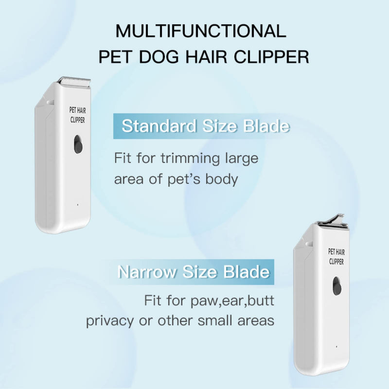 2-in-1 Professional Dog Grooming Kit - Low Noise, Waterproof, USB Rechargeable, and Safe Ceramic Blade - Gift for Dogs and Cats (White) Map005-white - PawsPlanet Australia