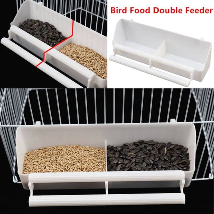 Bird Food Bowl Bird Feeder Pet Birds Food Dish Bird Water Bowls Pigeon Feeding Cups for Cockatiel Parrot Macaw Birds Small Animal 2 Pack with 1 Bird Spoon - PawsPlanet Australia