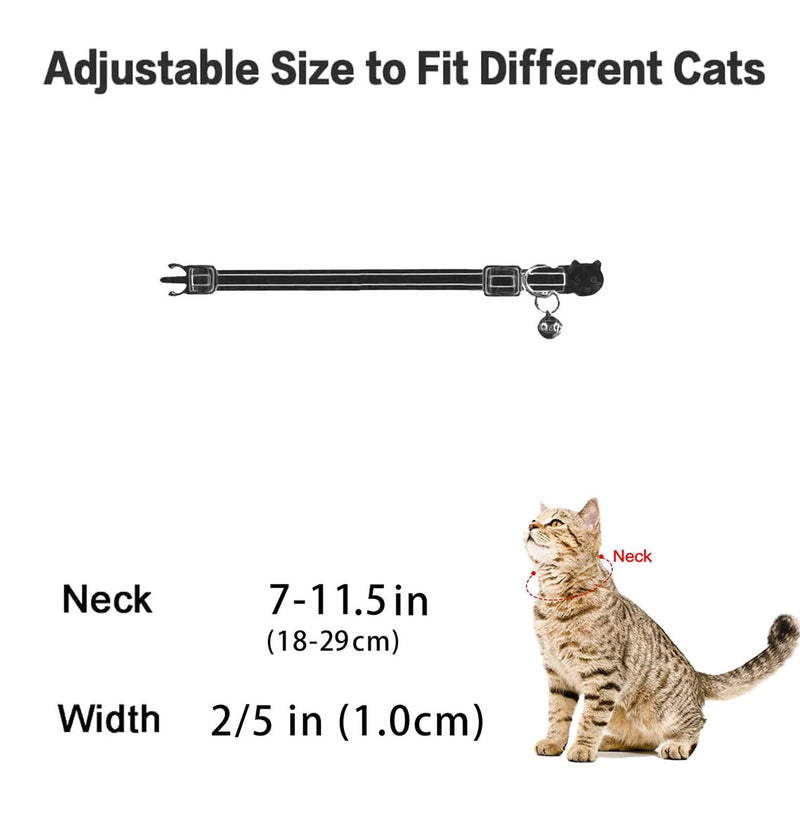 Cat Collar Breakaway with Bells,3 Pack Safety Adjustable Pet Collars,Ideal for Girl Boy Kittens. (White Blue Dinosaur) white blue dinosaur - PawsPlanet Australia