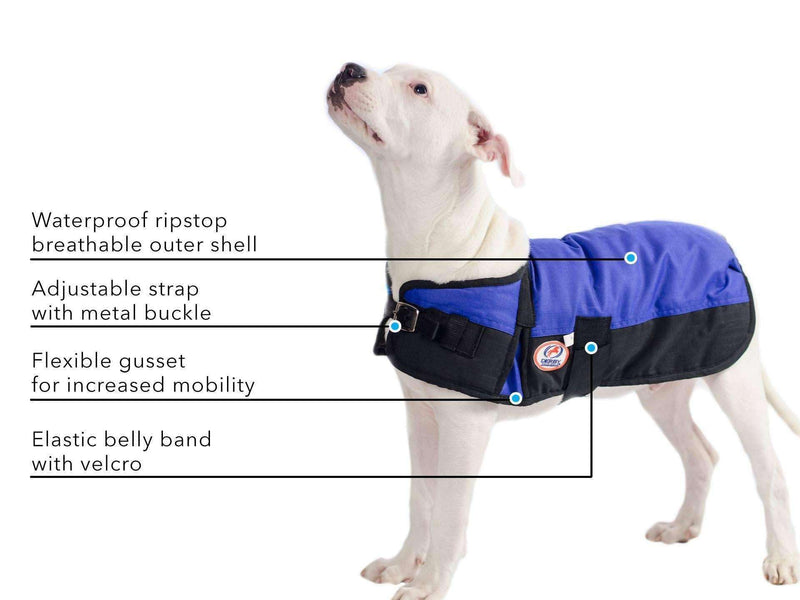 Derby Originals Horse Tough 600D Ripstop Waterproof Winter Dog Coat 150g Medium Weight 22" Blue