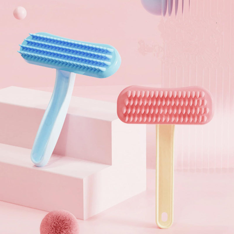 1 Pack Chinchilla Grooming Brush, Soft Silicone Pet De-Shedding & Bath Brush Gentle Massage Comb for Guinea Pigs, Rabbits, Hamsters, Small Animals, Kittens & Puppies（Pink） - PawsPlanet Australia