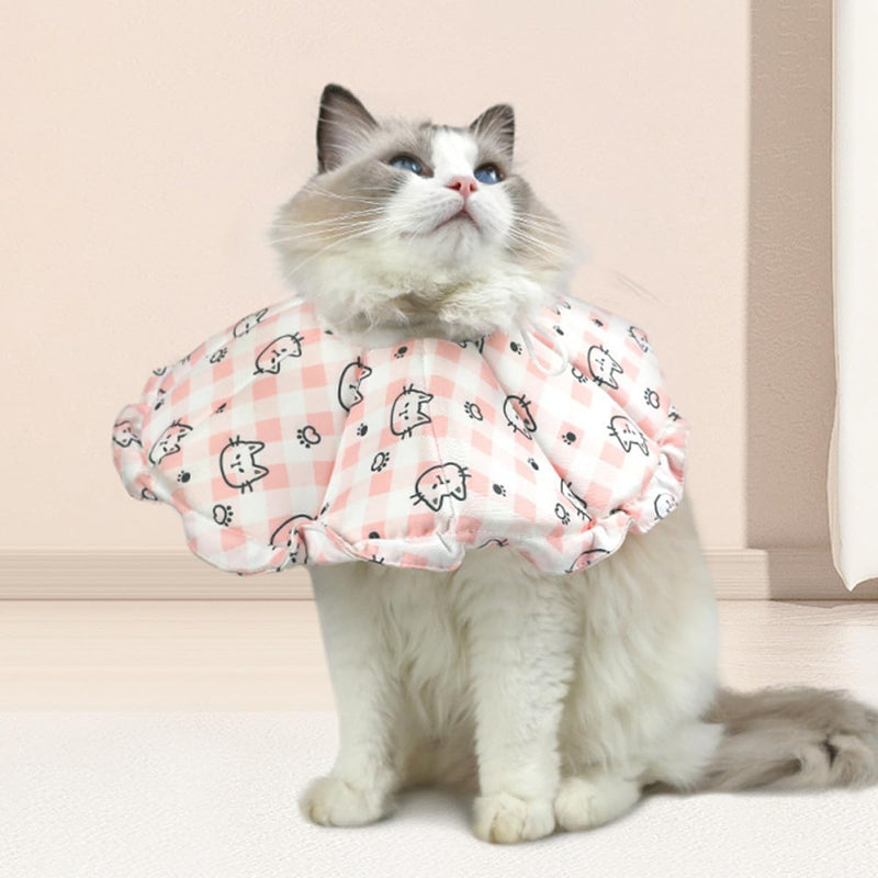Adjustable cat collar made of soft, breathable material with waterproof protection for healing and after