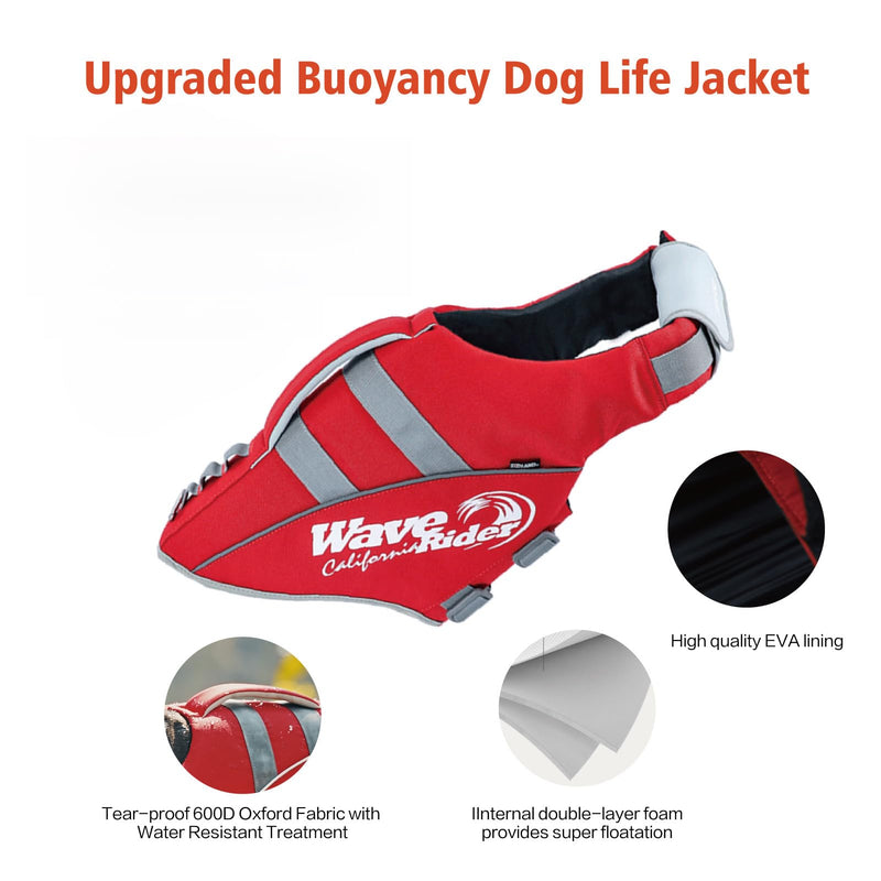 Zooland Dog Life Jacket with Reflective Stripes, Adjustable High Visibility Dog Life Vest Ripstop Dog Lifesaver Pet Life Preserver with High Flotation Swimsuit for Medium Dogs Large Light Green - PawsPlanet Australia