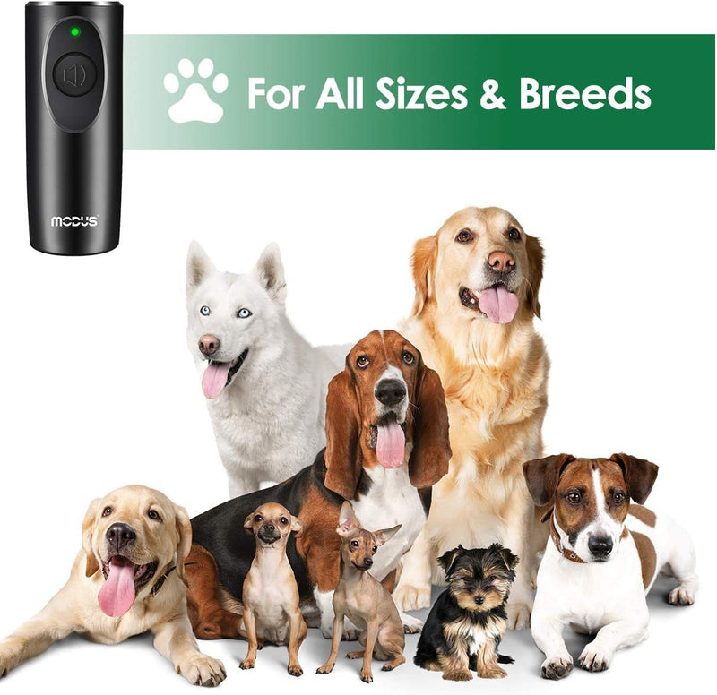 MODUS Ultrasonic Dog Barking Deterrent Device, Anti-Barking Device for Dogs, Bark Control Range of 16.4Ft, Dog Trainer, Wrist Strap, Battery Included, LED Indicate, Indoor and Outdoor Grey Dog Barking Deterrent Device - PawsPlanet Australia