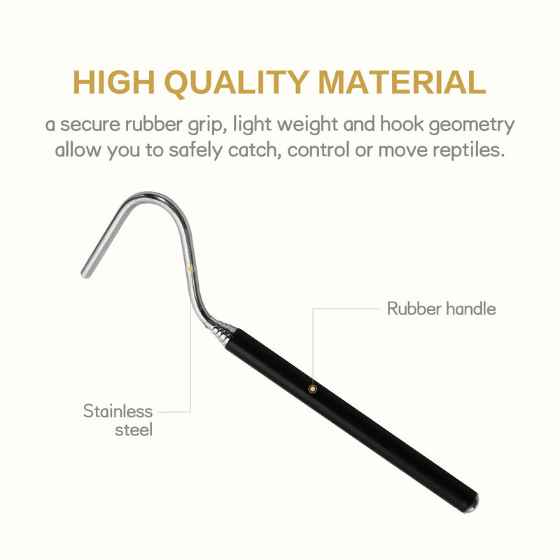 CONSIO Retractable Reptile Hook, Portable Mini Snake Hook Collapsible Stainless Steel Snake Tool, and Snake & Reptile Hook Retractable Catching Snake Handling Tool - PawsPlanet Australia