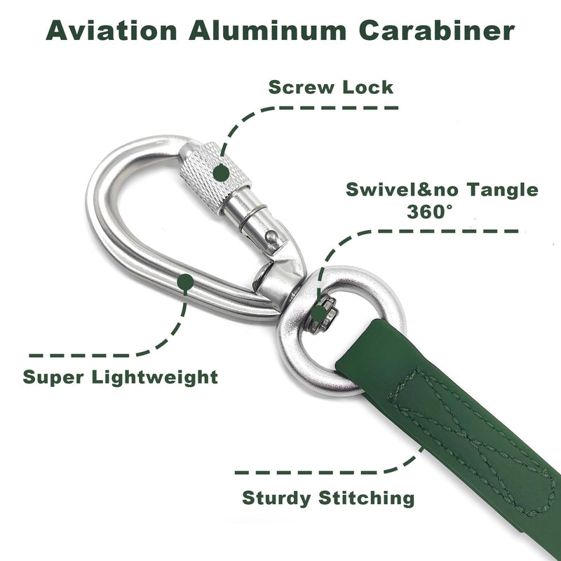ZALER Long Dog Leash Waterproof Training Leashes 50ft 30ft 20ft 15ft 10ft 6ft, Odor Proof Recall Long Line Lead with Aviation Aluminum Carabiner Clip for Small, Medium, Large Dogs (50FT, Forest Green) - PawsPlanet Australia