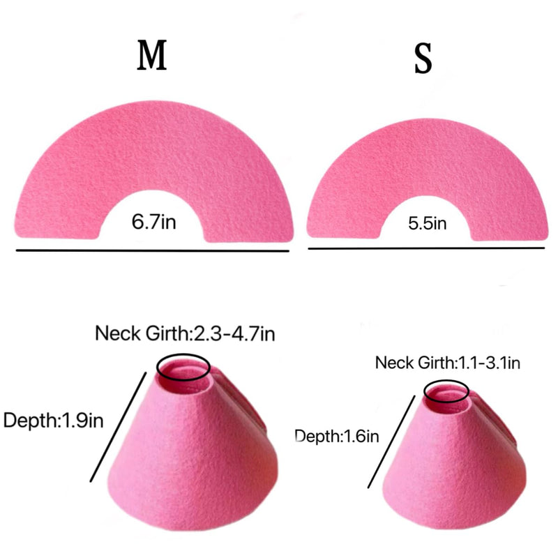 2 Pcs Sugar Gliders Recovery Cone Collar Hamster Mini Elizabeth Collar Protective Cones for Small Pet Adjustable Neck Cone for Sugar Glider Hamster Ferret Squrrel, pink - PawsPlanet Australia