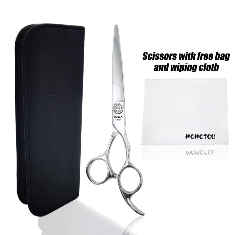 Professional Straight Dog Grooming Scissors with Simulation Diamond 440C Stainless Steel Polished Pet Cat Hair Cutting Shears for Groomers and Home users 8'' - PawsPlanet Australia