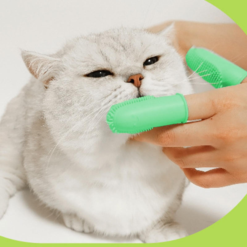Dog Toothbrush Finger - Reusable Silicone Finger Brush for Dogs, Silicone Finger Brush | The Soft 360 Degree Two Finger Toothbrush for Pets com Cyan Blue 1 pc (pack of 1)