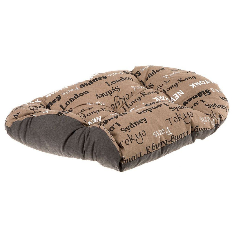 Ferplast Cat Bed, Dog Bed Washable Pet Mat Cushion in Cotton with Soft Padding, 55 x 36 cm. Brown 55 x 36 x 5 cm (L x W x H) Beige