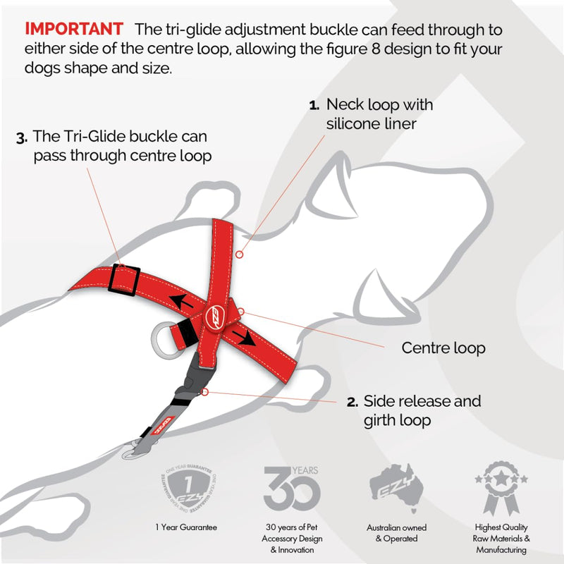 EZYDOG Crosscheck Training Harness | Anti Pull Harness, Dog Harness for Small, Medium and Large Dogs, Dog Training Accessories, Reflective, Adjustable Size (S, Black) S