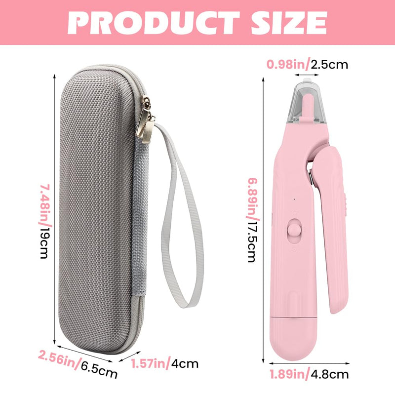 2-in-1 Dog Nail Grinder & Dog Nail Clippers Trimmers, Dogs Trimmer with LED Light + Splash Guard + Storage Case, Pet Claw Clippers for Dogs Cats, USB Rechargeable (Pink) Pink - PawsPlanet Australia
