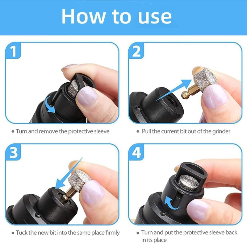Silent Groom Pro Nail Grinder Cordless, Silent Groom Pro for Dogs and Cats, Dog Nail Trimmer Quick USB Charge with Replacement Grinding Heads (1+2*Replacement Head) - PawsPlanet Australia