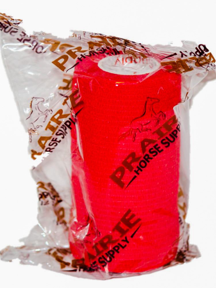 Vet Wrap Tape (Red) (2 Pack) (2 Inch x 15 feet) Self Adhesive Adherent Adhering Cohesive Flex Self Stick Bandage Grip Roll Dog Cat Pet Horse 2 Rolls Red
