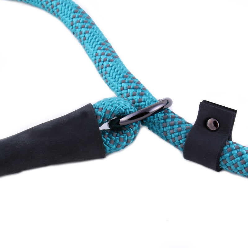 Max and Neo Rope Slip Lead Reflective 5 Foot - We Donate a Leash to a Dog Rescue for Every Leash Sold (Teal, 5FT X 1/2") 5 FT x 1/2" TEAL - PawsPlanet Australia