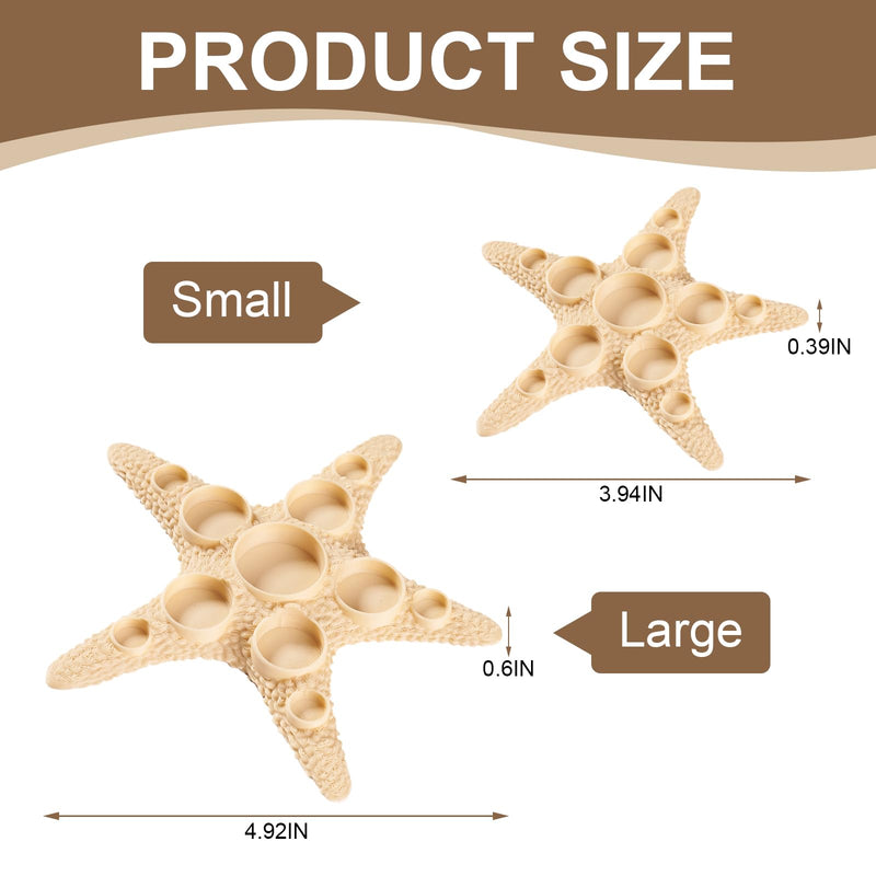 11 Grids Hermit Crab Food Dish, 2 Pack Starfish Shape Hermit Crab Food Bowl, Reptile Water Dish Tank Accessories Beige - PawsPlanet Australia